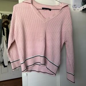 Tommy Hilfiger Pink V-Neck Sweater